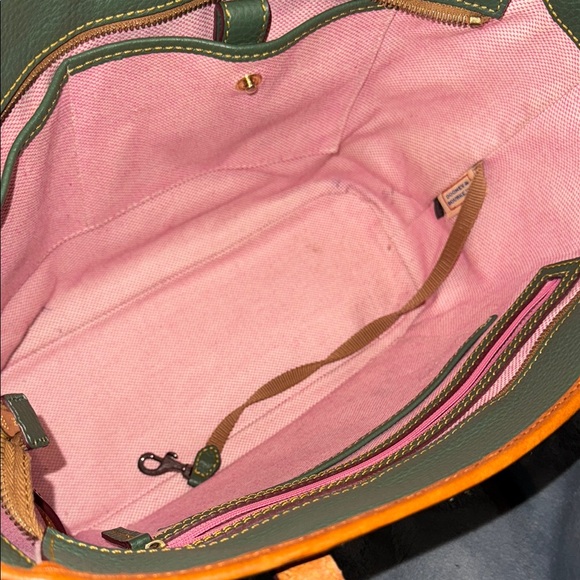 Dooney & Bourke Green Leather Tote Bag - Picture 4 of 11